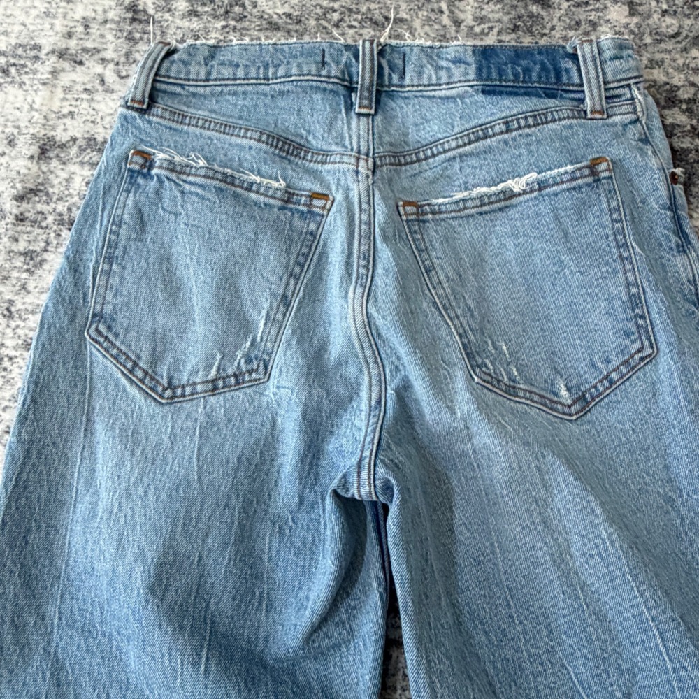 Abercrombie & Fitch The 90s Straight Jeans Women 28/6s Light Wash Distressed - Picture 12 of 12